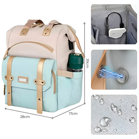 Mochila Maternal Laptop Antirrobo Urbano Portátil Beige