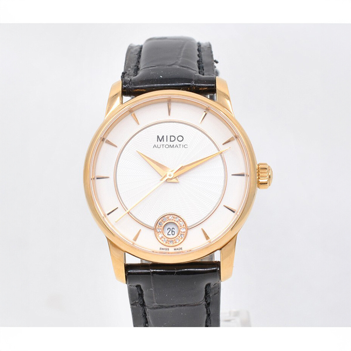 Reloj Mido Baroncelli Diamonds Lady M007207 Automatic 33 Mm. Rose Gold. Pvd Coating With Box 