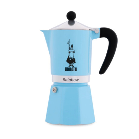 Cafetera Moka Rainbow Celeste 270ml 6 Tazas Bialetti Cafetera Moka Rainbow Celeste 270ml 6 Tazas Bialetti