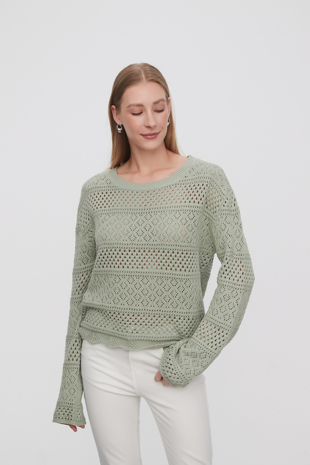 Sweater Cliya Verde Grisaceo