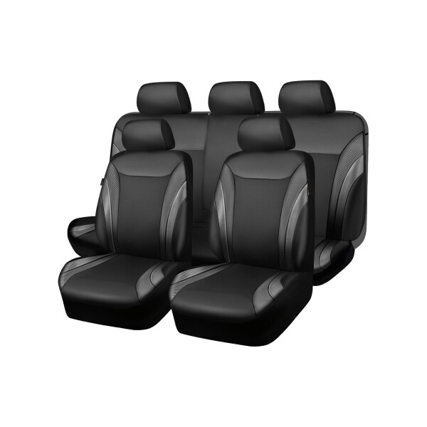 Cubreasientos De Eco Cuero Negro Malla Y Eco Cuero Cubreasientos De Eco Cuero Negro Malla Y Eco Cuero