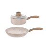 Batería de cocina Selecta 7 piezas en aluminio forjado y granito Beige Batería de cocina Selecta 7 piezas en aluminio forjado y granito Beige