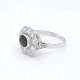Anillo En Platino, Zafiro Oval Y Brillantes Anillo En Platino, Zafiro Oval Y Brillantes