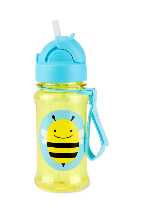 Botella de plástico Tritan, con sorbito, diseño abeja Sin color