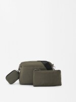 Bolso Bandolera Con Bolso Extraíble caqui