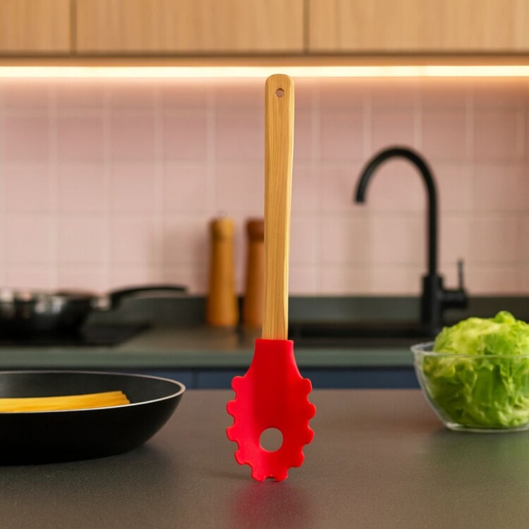 CUCHARA PARA PASTA MOR SILICONA Rojo