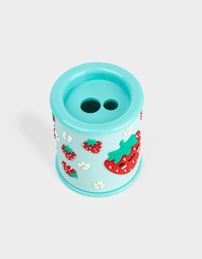 Útiles Varios Arte con relieve Sacapuntas Con Florcitas - Rosa Chicle