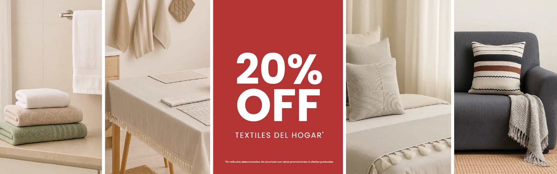 20% OFF TEXTILES DEL HOGAR