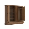 Ropero 4 puertas 2 Cajones Madera - Linea mexicana Nogal