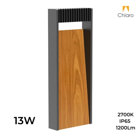 Caminero poste led de jardín con símil madera 40cm Caminero poste led de jardín con símil madera 40cm