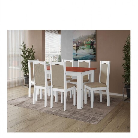 Juego De Comedor 6 Sillas Tap Leticia Blanco Castaño Sm-gb Juego De Comedor 6 Sillas Tap Leticia Blanco Castaño Sm-gb