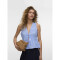 VMANN EMB SL TOP WVN Brunnera Blue
