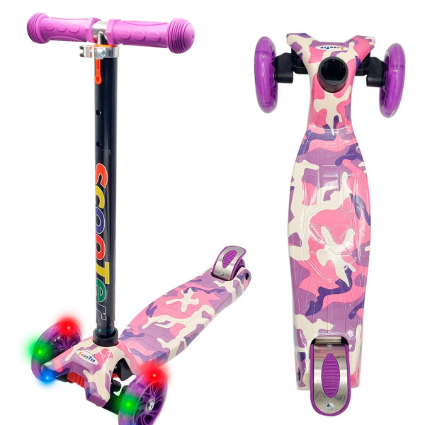 Monopatin Tripatin Scooter Luces Regulable Infantil Niños Variante Diseño Camuflaje
