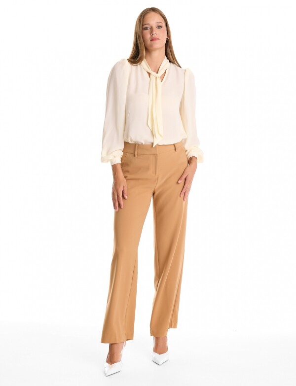 Pantalon Wide Leg BEIGE OSCURO