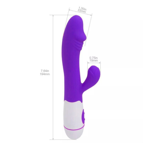 Vibrador Con Doble Estímulo Desing A Pila Violeta