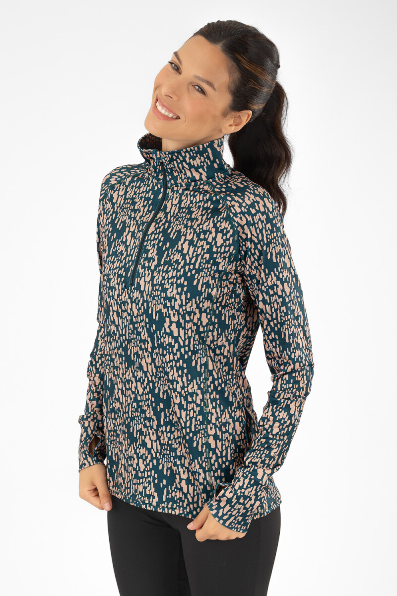 Remera manga larga print Petrol