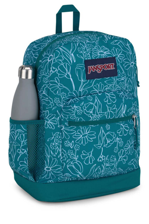 MOCHILA JANSPORT CROSS TOWN PLUS DELIGHTFUL DAISIES GREEN