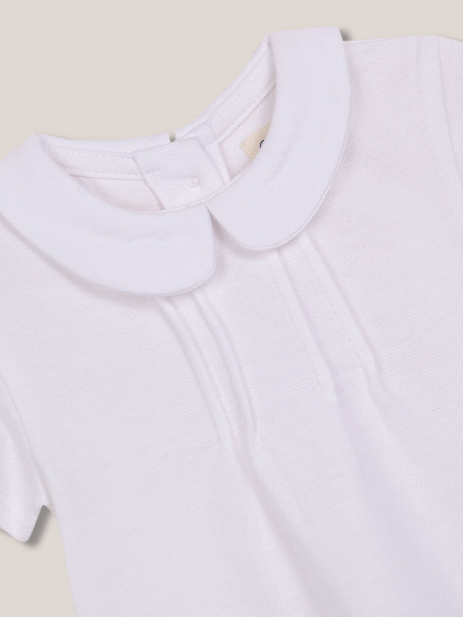 Camiseta Con Cuello Bebe Blanco