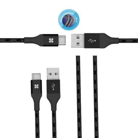 Kit Carga Rápida Auto Soporte Cargador Cable USB Promate QC3 Negro