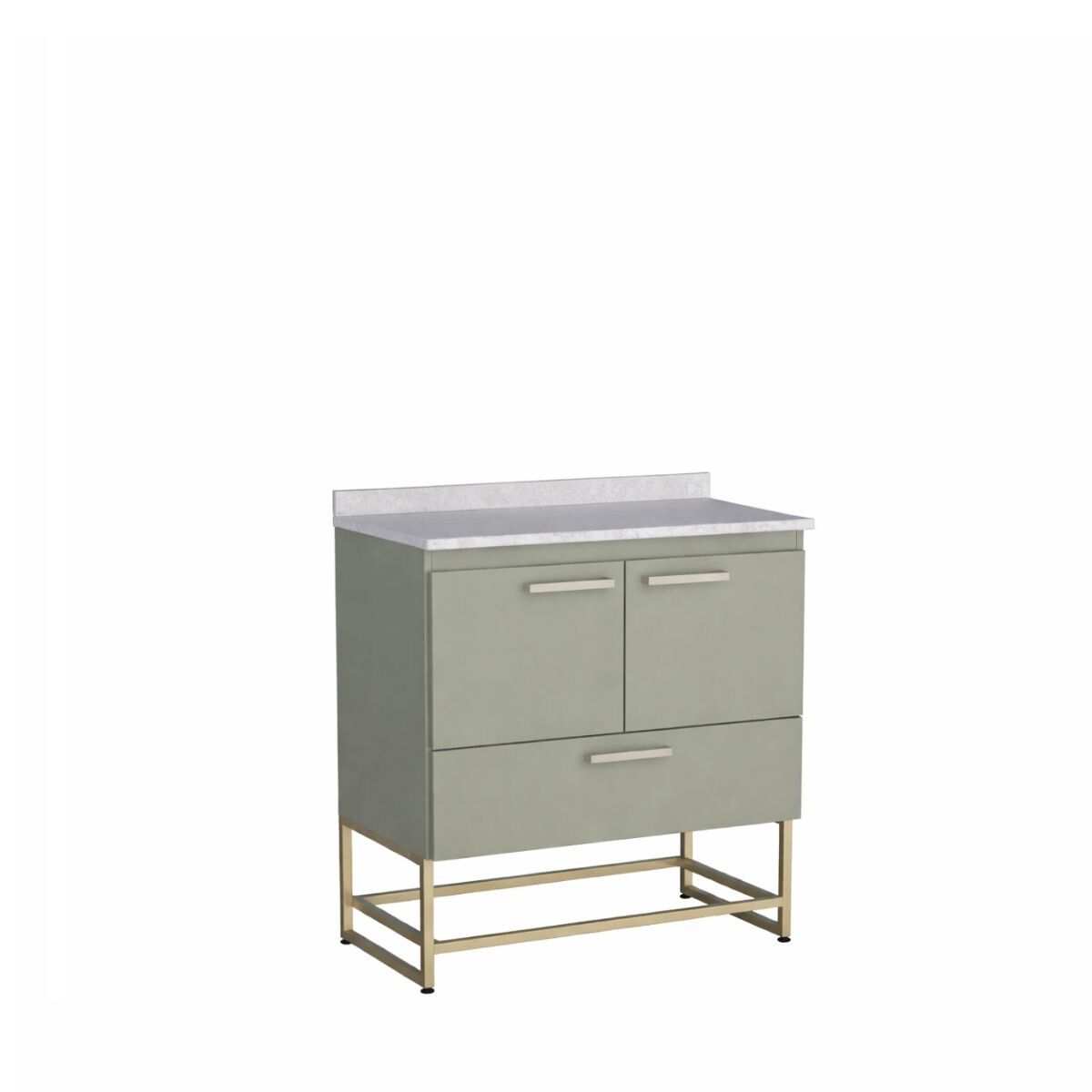 Mueble De Baño De Pie Suez Verde 80cm Mesada Granito Sin Bacha 