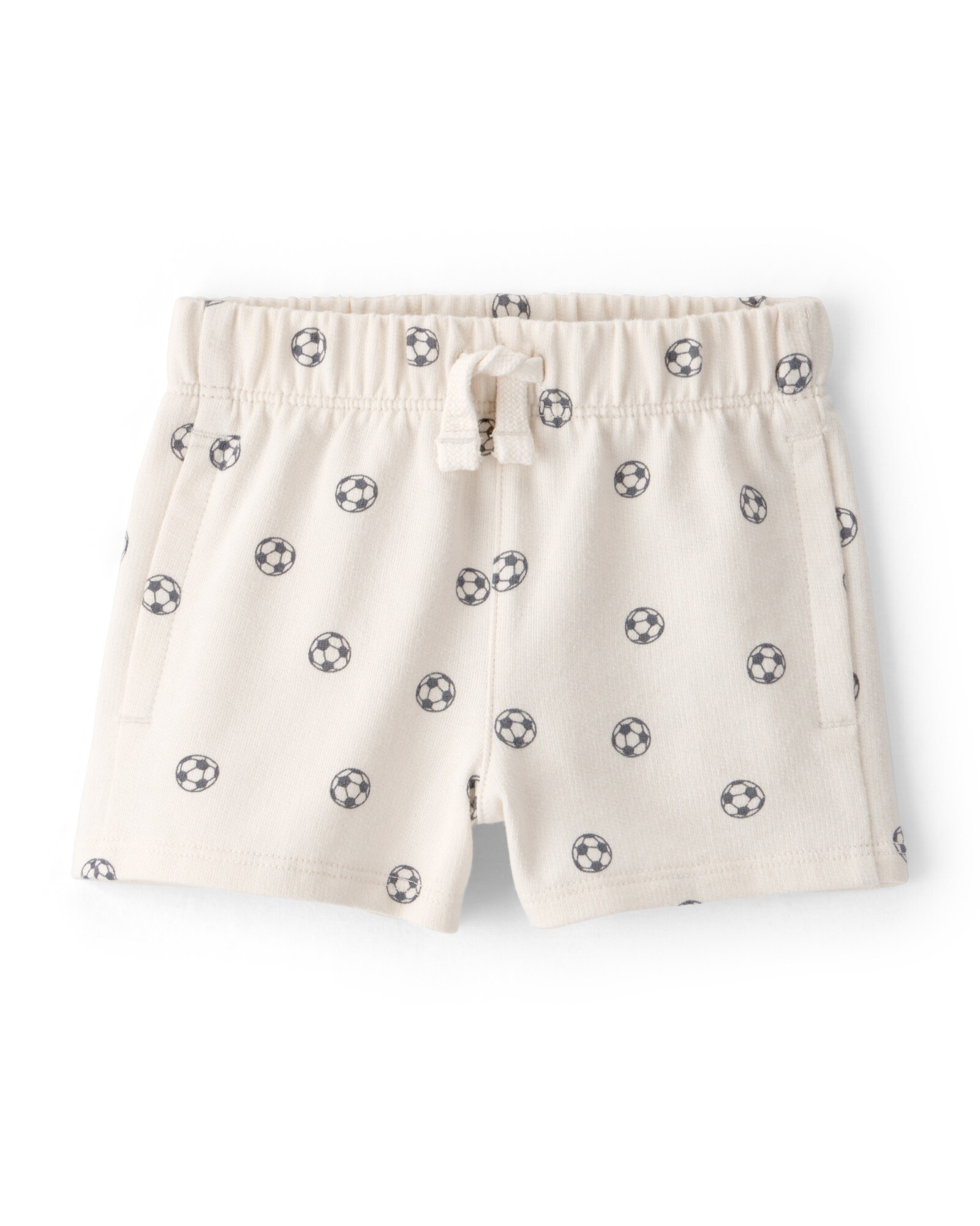 Short de algodón, color marfil, diseño pelotas Sin color
