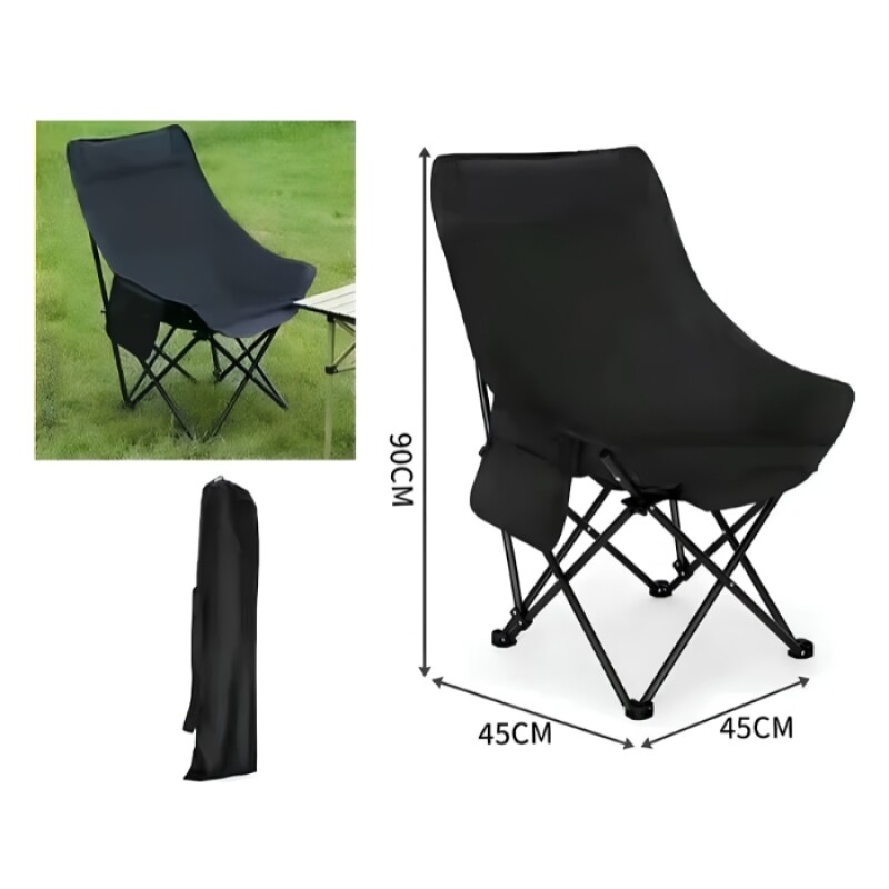 Silla Moon Chair Plegable Reforzada NEGRO