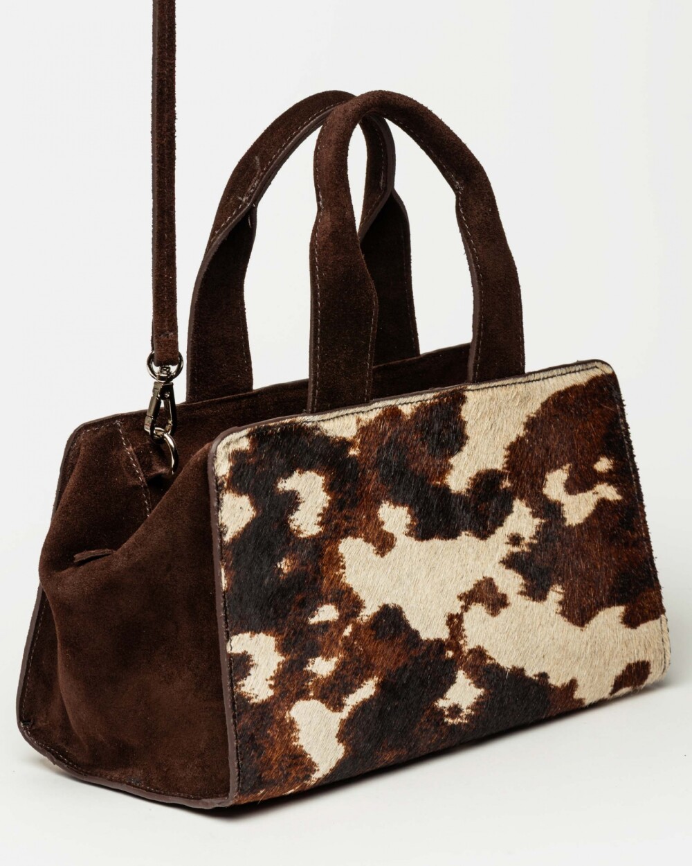 Cartera de mano Mila en cuero pelo Natural