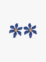 Pendientes Maxi De Flor azul