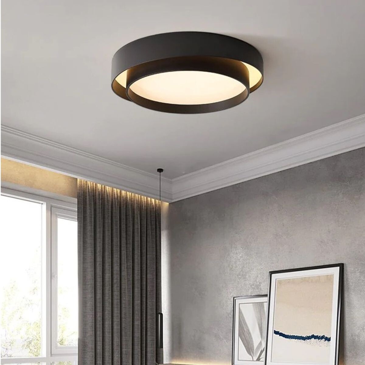 LUMINARIA DE TECHO SECOND ROUND Negro 