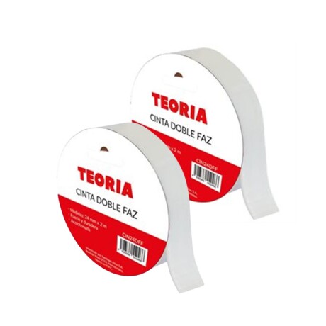 Set x2 Cinta doble faz 24 mm x 2 m BLANCO