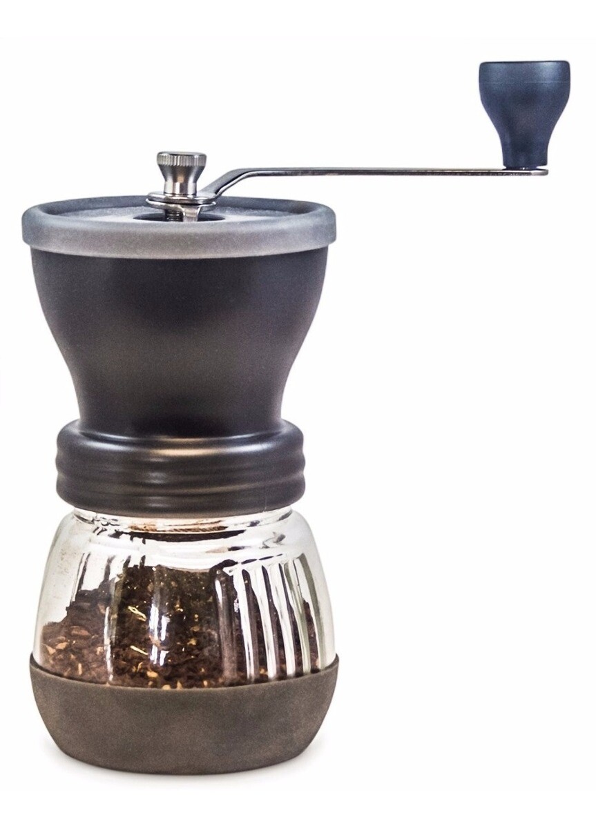 Molinillo Cafe Manuel + 2 Recipientes De Vidrio Hts - Negro 