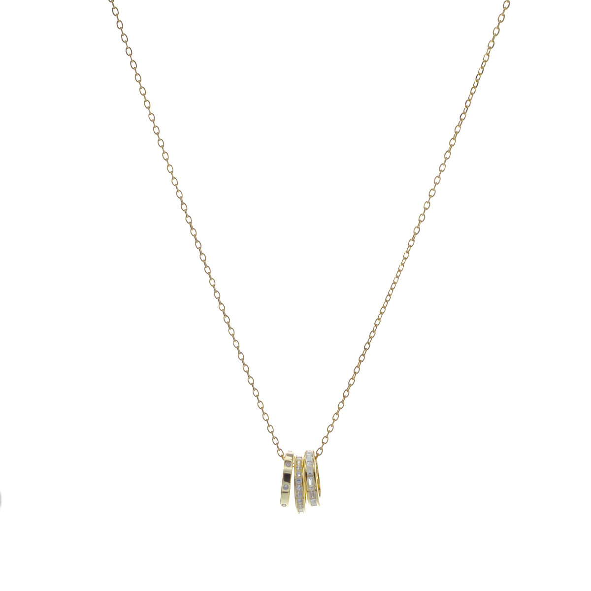 Conjunto de cadena de plata 925 con baño de oro amarillo, LLAMADORES. 