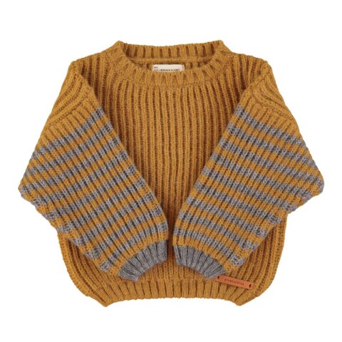 Buzo de punto camel y gris 3 años PiuPiuchick Buzo De Punto Camel Y Gris 3 Años Piupiuchick