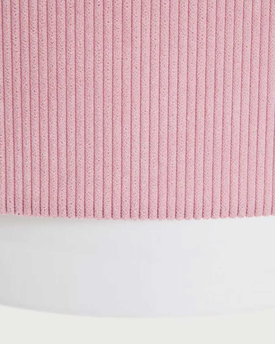 Lámpara de techo Bianella de algodón y pana rosa Ø 40 cm