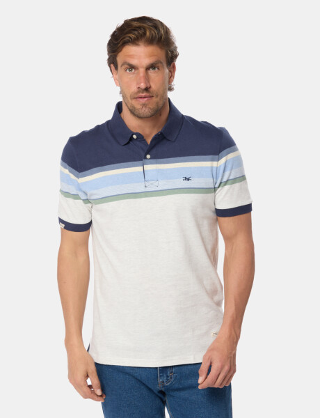 REMERA POLO RAYADA Gris