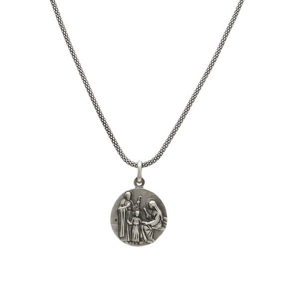 Dije Sagrada Familia-Plata 925 quemada-Sin piedra-CP3075 sinpiedra