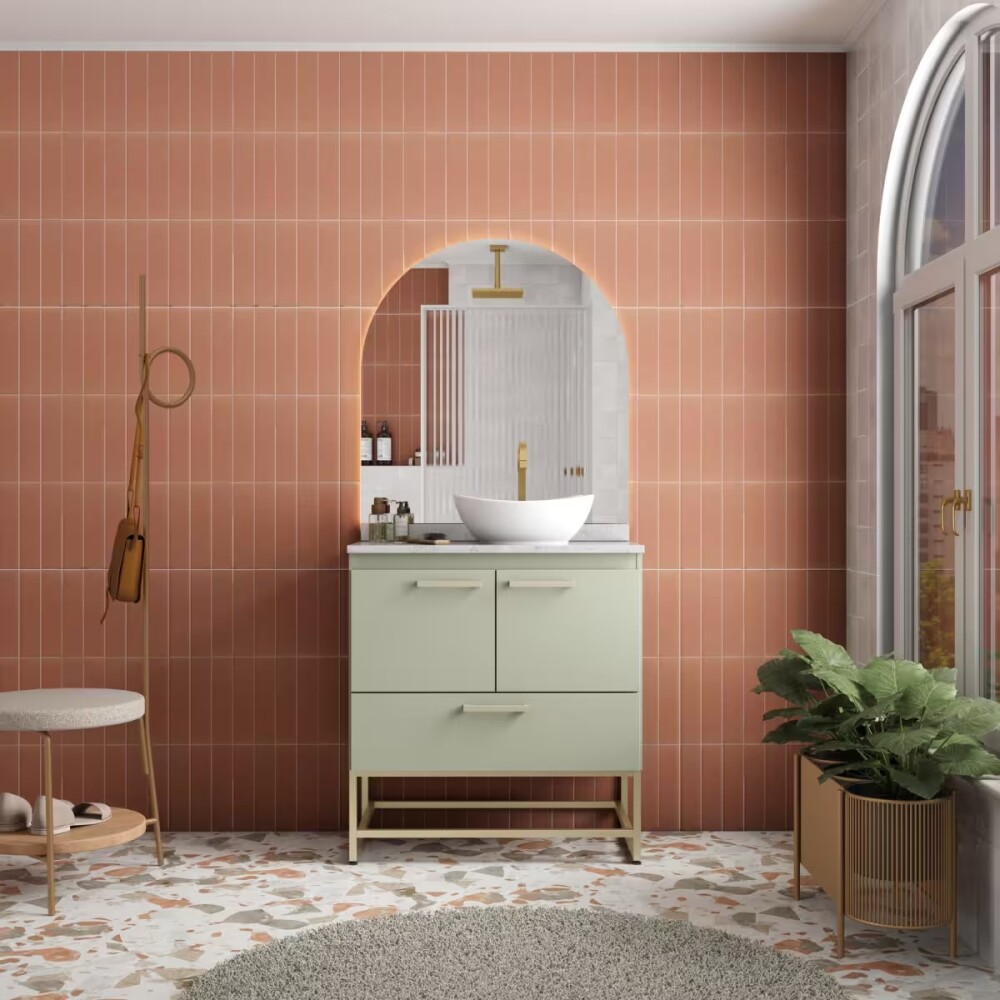 Mueble de baño de pie Suez Verde 80cm mesada granito sin bacha Mueble De Baño De Pie Suez Verde 80cm Mesada Granito Sin Bacha