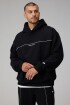 Polera The Go-To Oversized Hoodie Brand Dna Hombre Black/Classic White Dna Stri