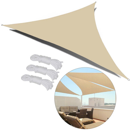 Lona vela triangular poliester impermeable 3,6 mts BEIGE