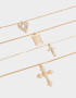 Collares Cortos Religioso Collares Cortos 4 Mix - Dorado