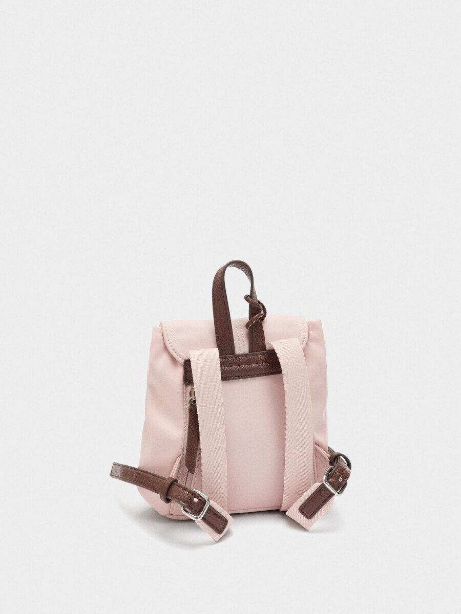 Mini Mochila De Nylon Con Colgante rosa