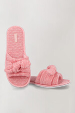 Pantufla abierta moña Rosa coral