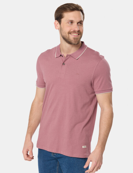 REMERA POLO JERSEY RAYADA Rosa