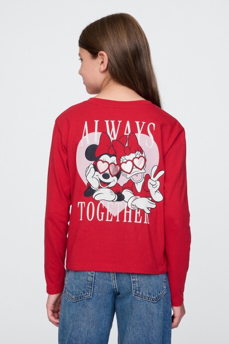 Remera Gráfico Manga Larga Niña Modern Red