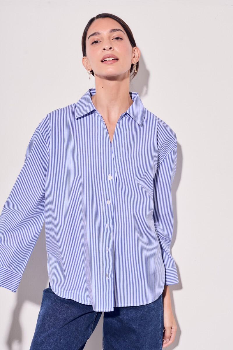Camisa Rayas Azul