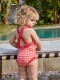 Bañador Estampado De Ondas Con Volantes Piedra