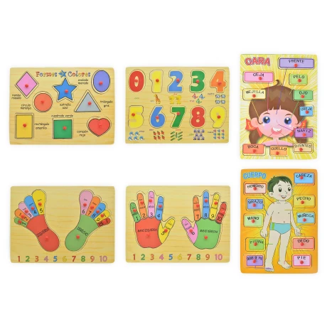 PUZZLE DE MADERA 8PCS CON AGARRES 17691 PUZZLE DE MADERA 8PCS CON AGARRES 17691