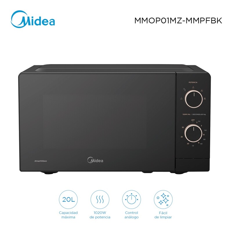 Microondas 20l Midea Inverter Negro Mmop01mz-mmpfbk Microondas 20l Midea Inverter Negro Mmop01mz-mmpfbk