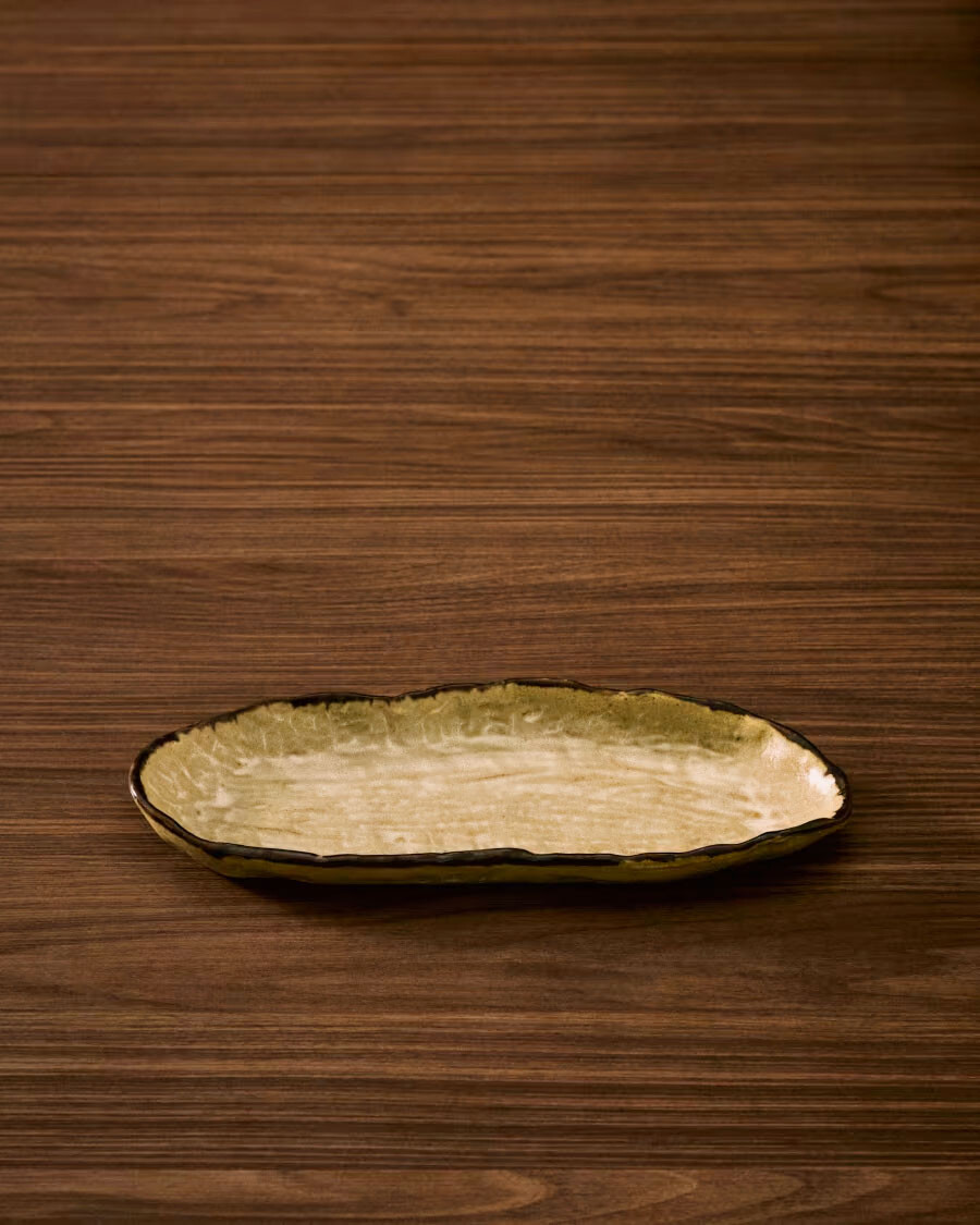 Bandeja Abela de cerámica marrón Bandeja Abela de cerámica marrón