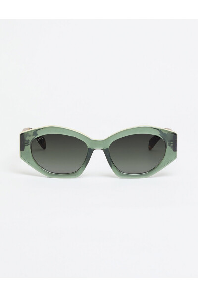 Tiwi Colette -611 Crystal Green-beige Top Line With Green Gradient Lenses